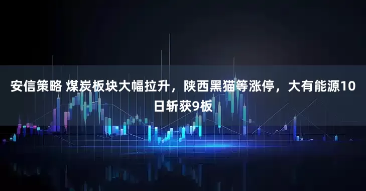 安信策略 煤炭板块大幅拉升，陕西黑猫等涨停，大有能源10日斩获9板